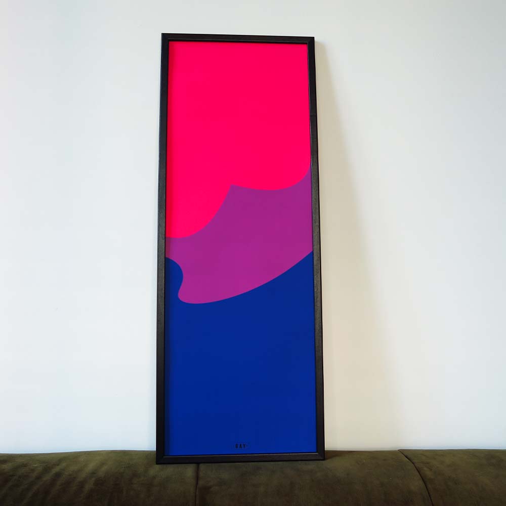 Biseksueel pride vlag poster | 25 x 70cm