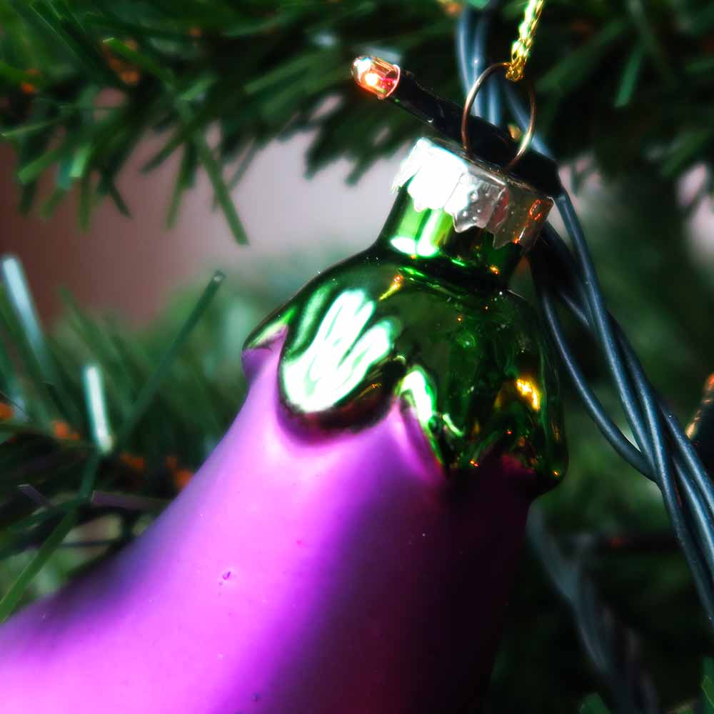 Kerstbal Aubergine - Glas