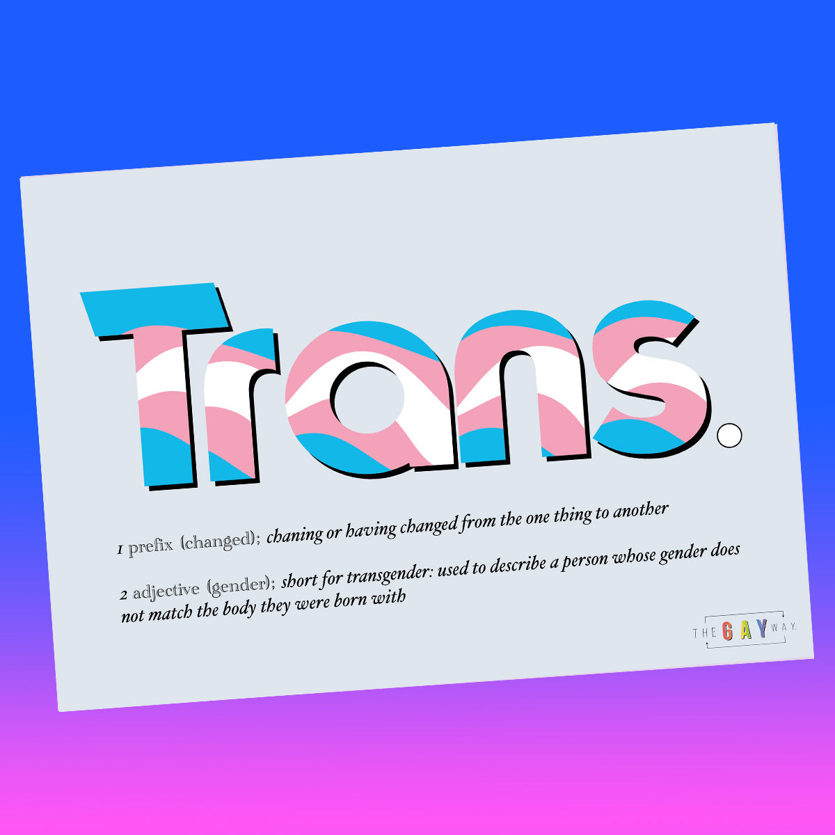 Betekenis Transseksueel | LHBTI + / LGBTQ+ Print