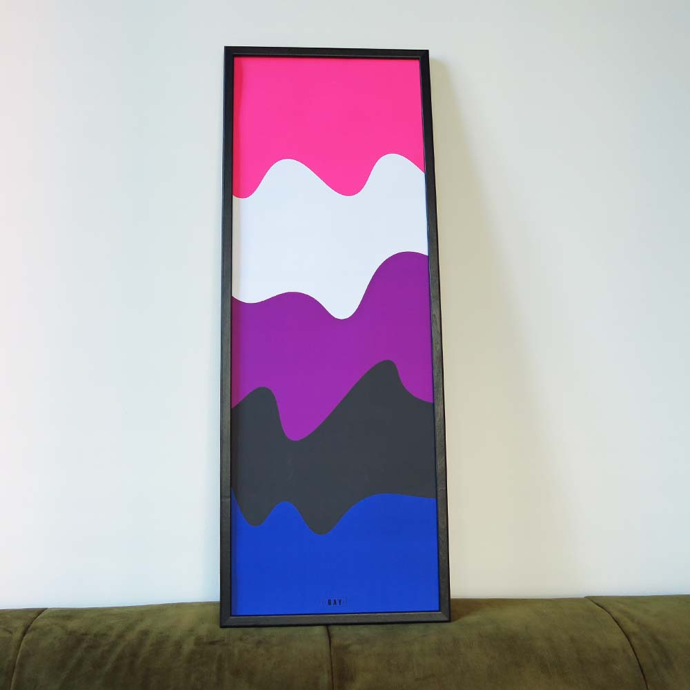 Genderfluid pride vlag poster | 25 x 70cm