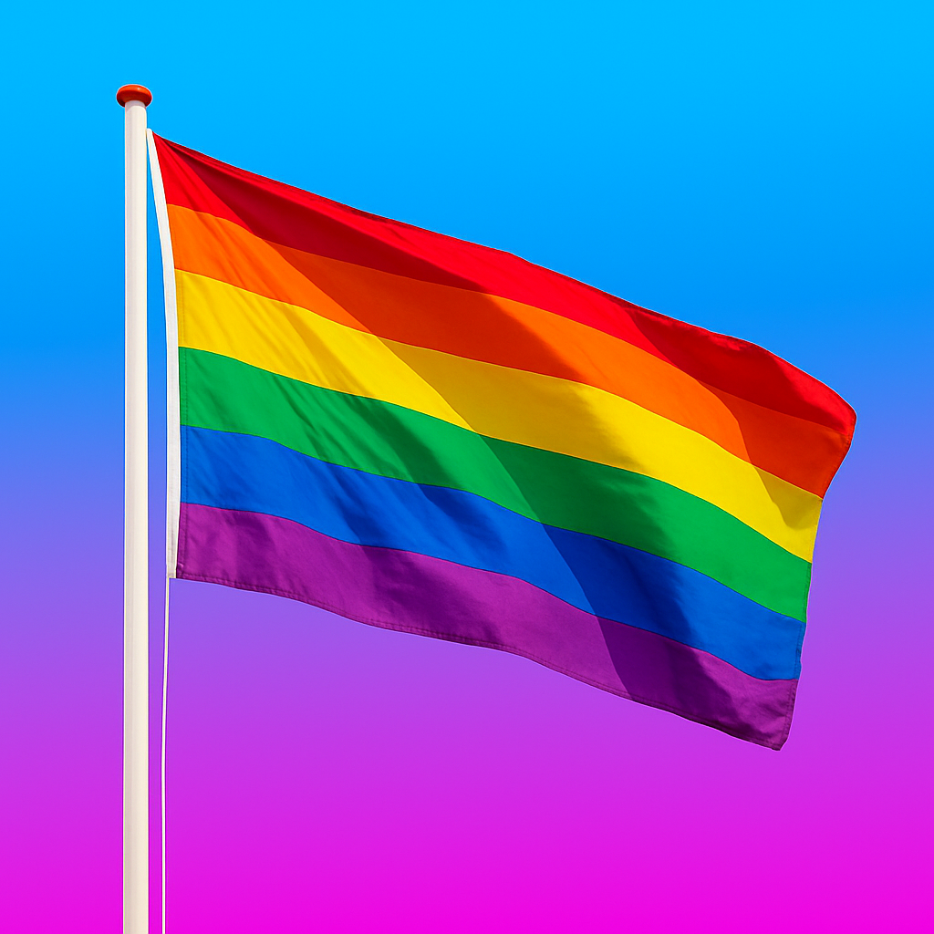 Pride regenboogvlag 150cm voor aan mast of voor thuis decoratie wapperend rainbow flag rainbowflag LGBTQ LHBTI goede kwaliteit mooie