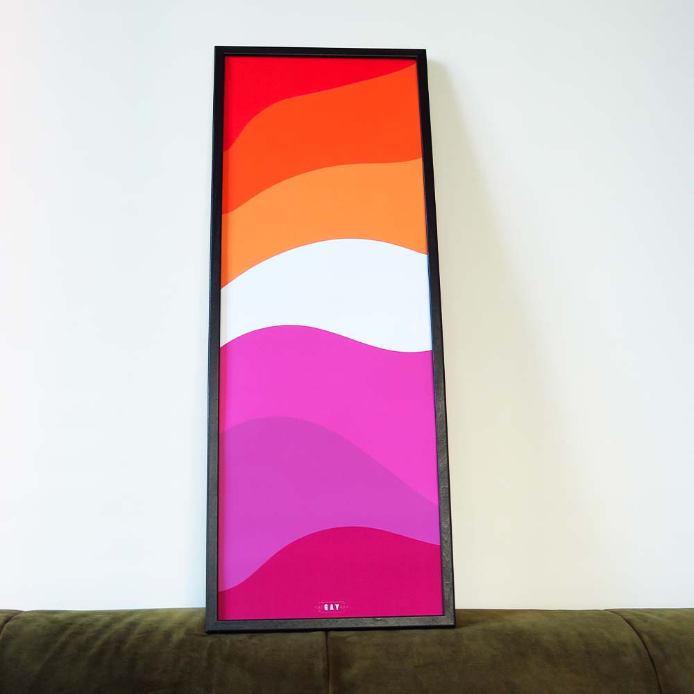 Lesbian sunset pride vlag poster | 25 x 70cm