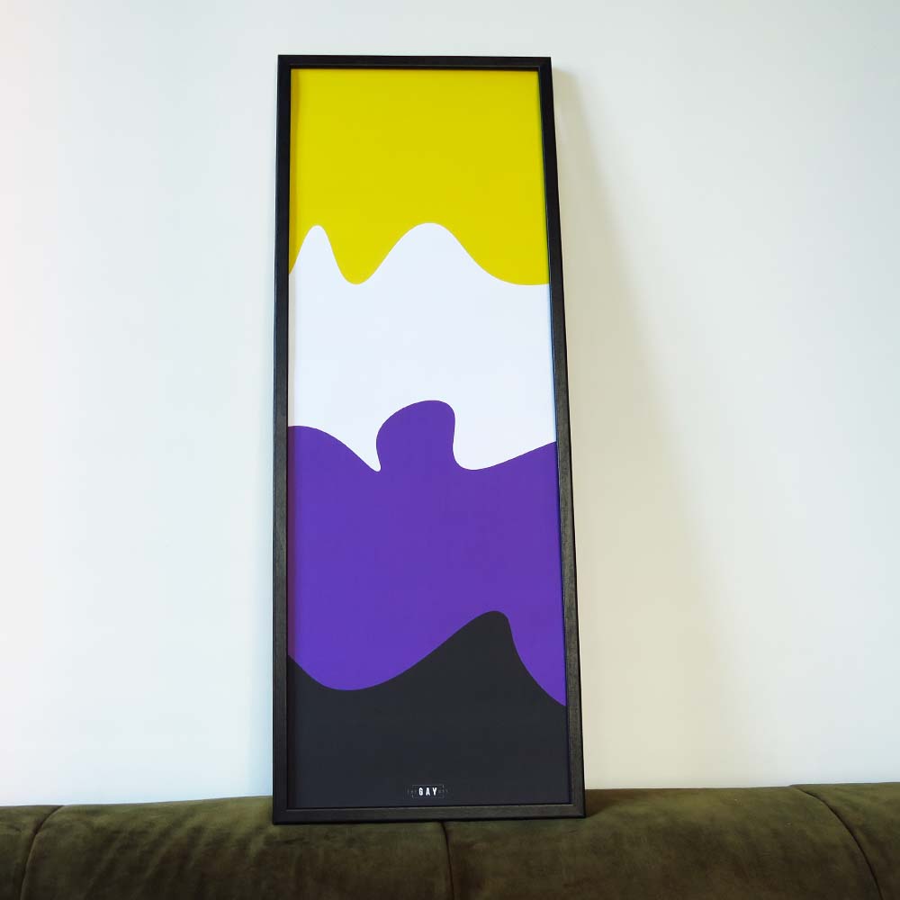 Non-binair pride vlag poster | 25 x 70cm