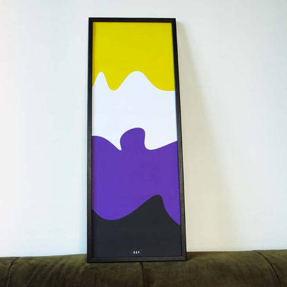 Non-binair pride vlag poster | 25 x 70cm