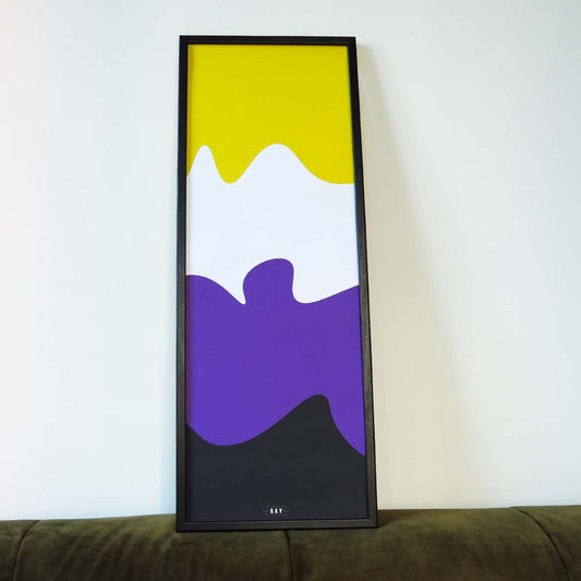 Non-binair pride vlag poster | 25 x 70cm