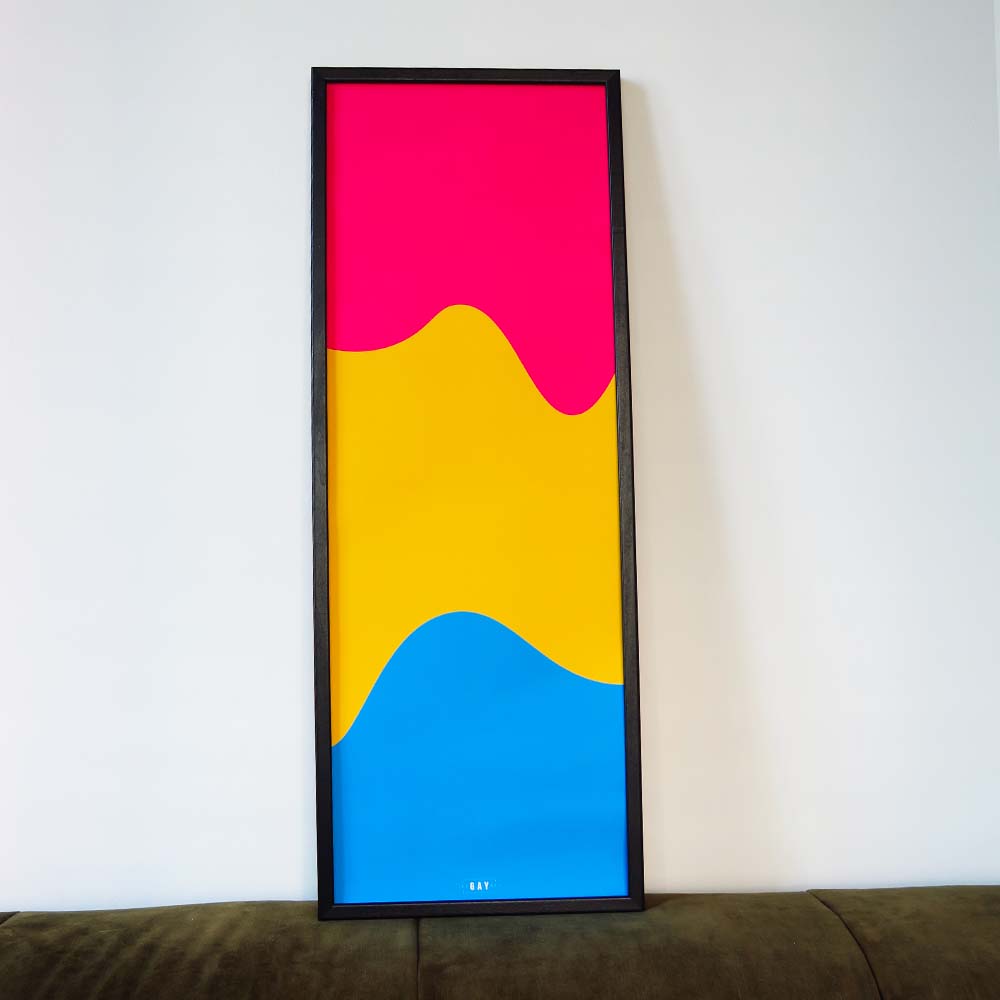 Panseksueel pride vlag poster | 25 x 70cm