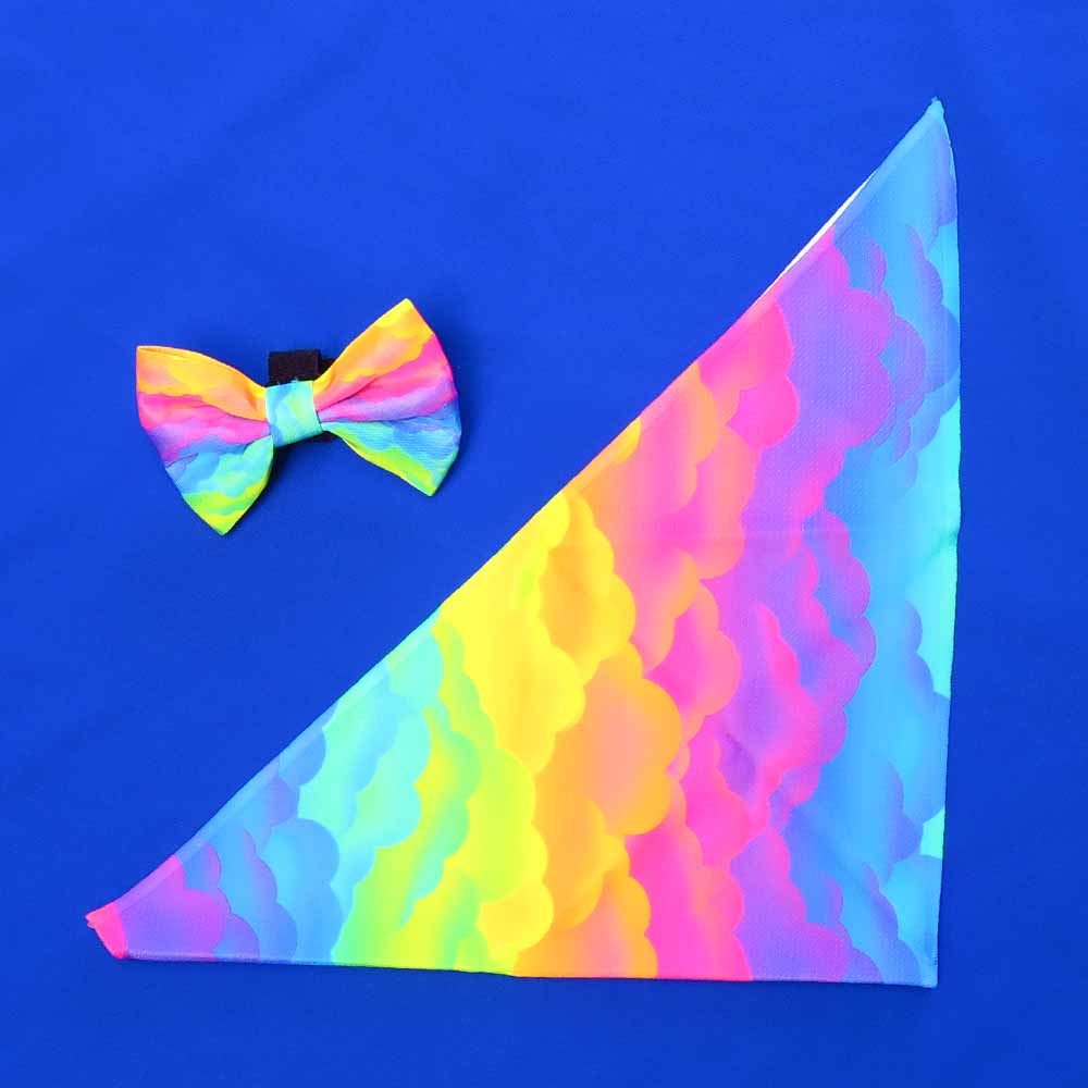 Regenboog bandana + strikje set