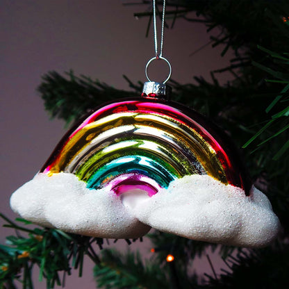Kerstbal Regenboog - Glas