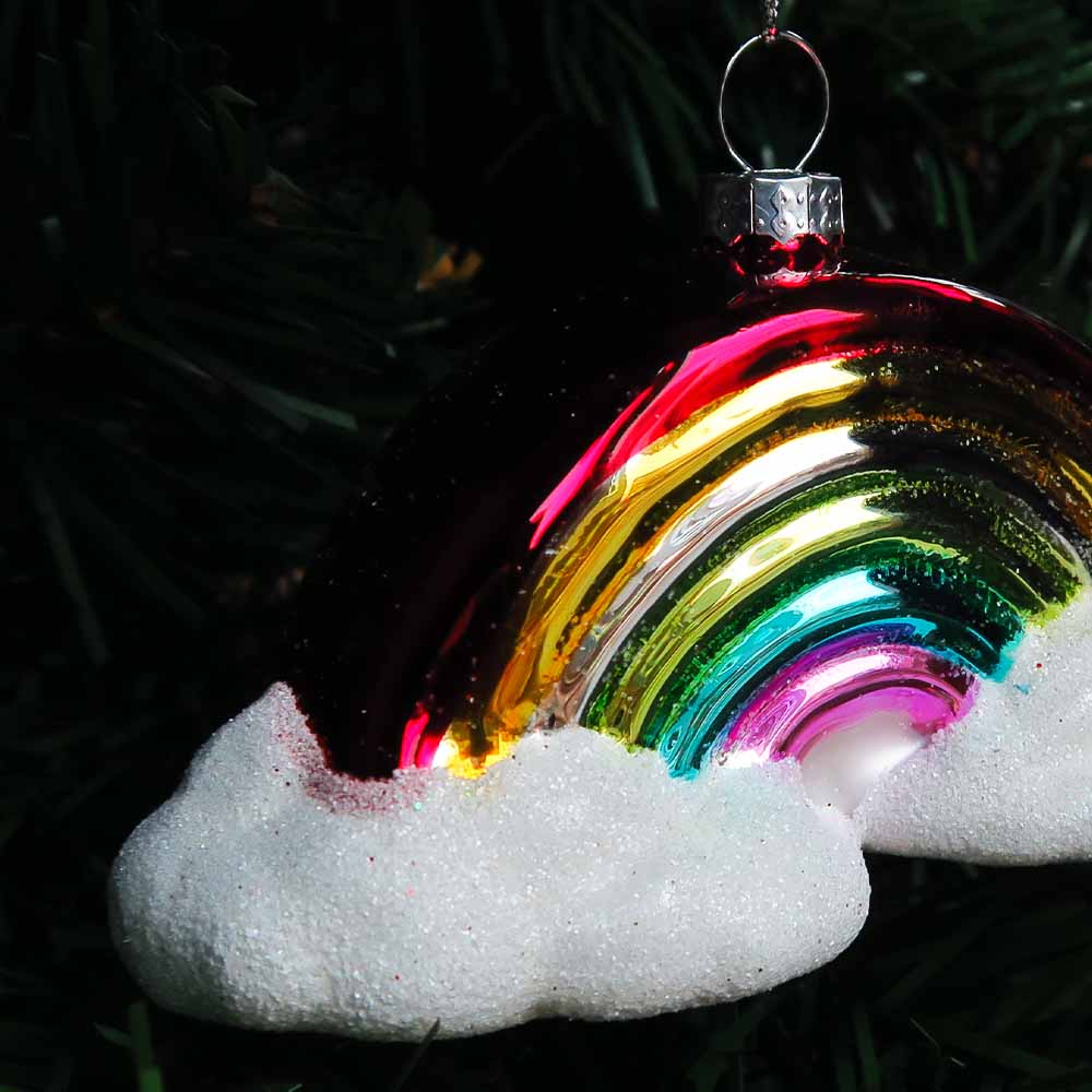 Kerstbal Regenboog - Glas