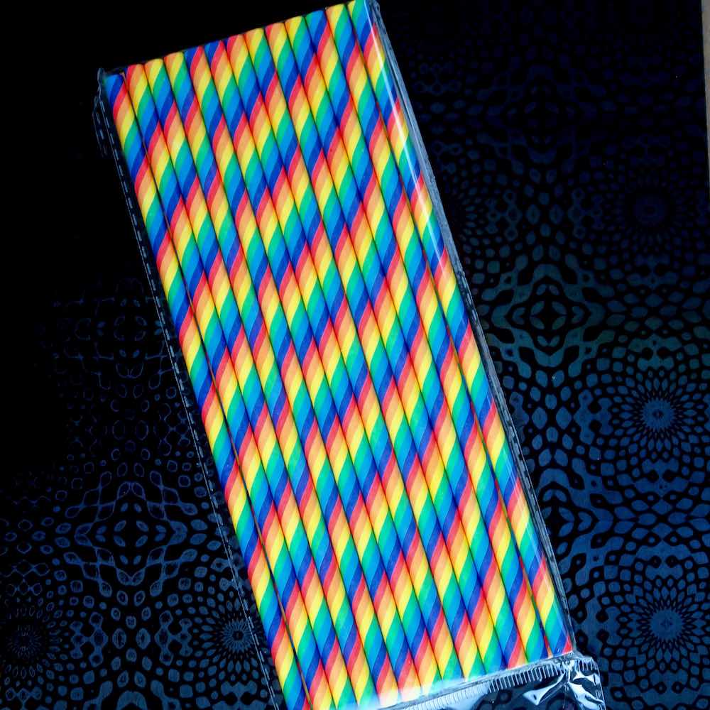 Regenboog rietjes 25 stuks | Papier