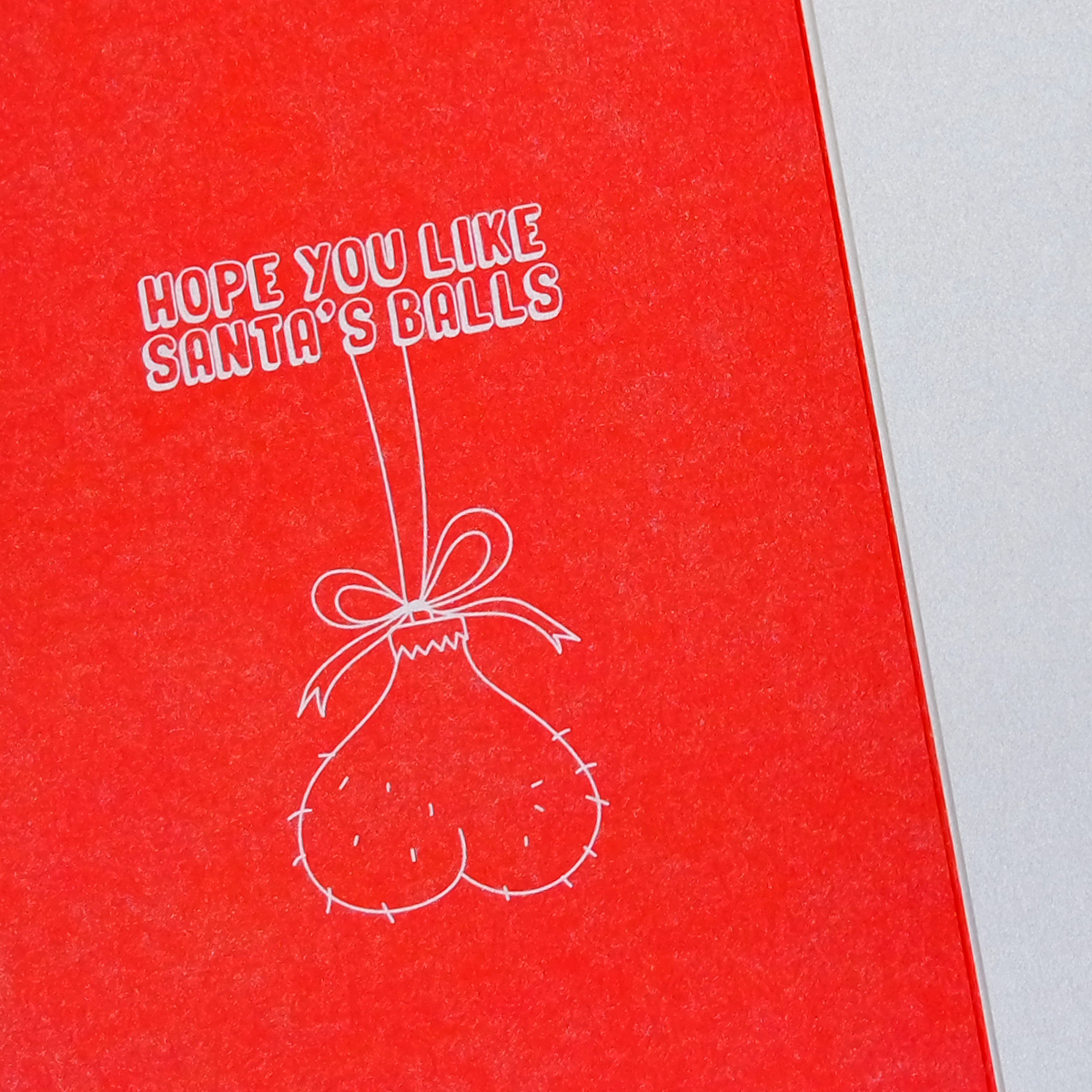 Christmas Card Santa hat with balls