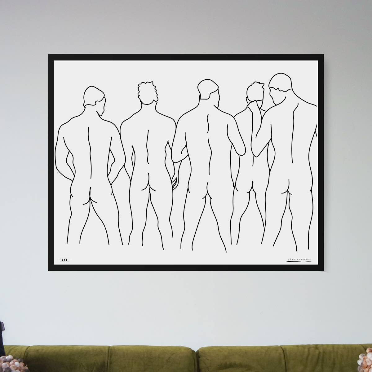 Naakte mannen poster