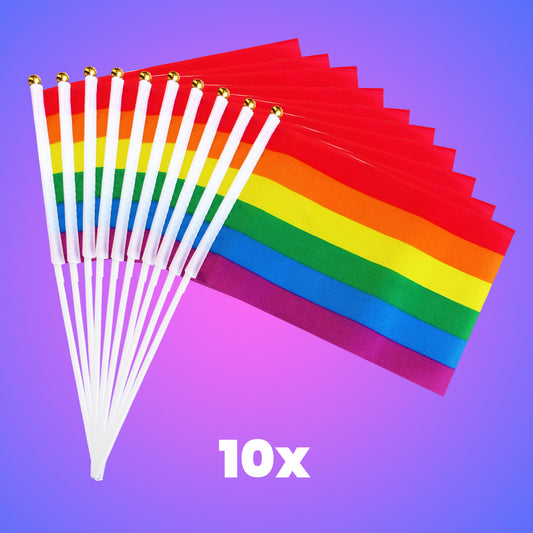 Pride rainbow waving flags | 10 pieces