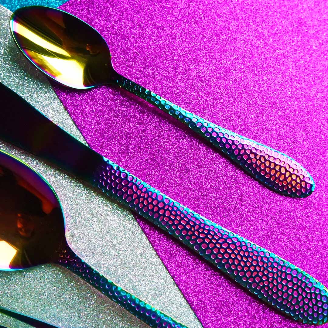 Rainbow cutlery set | 24 pcs stainless steel