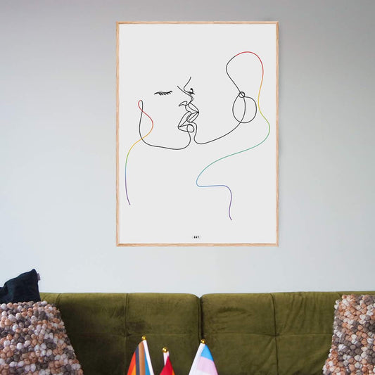 Zoenende vrouwen poster